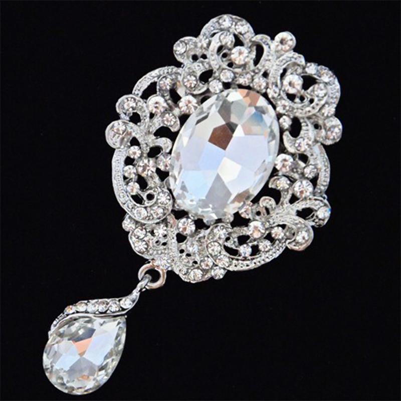 Fashion Retro Teardrop Brooch Bridal Brooch Party Banquet Wedding Pin Jewelry