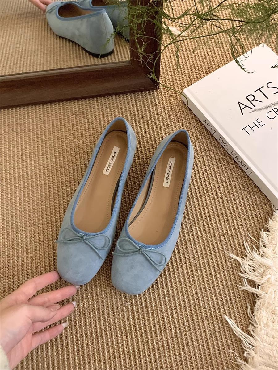 

Французские банты красные туфли на плоской подошве туфли для бабушки весенние и осенние туфли с одной педалью ленивые туфли нежные одинарные туфли ретро женские туфли 34 синий