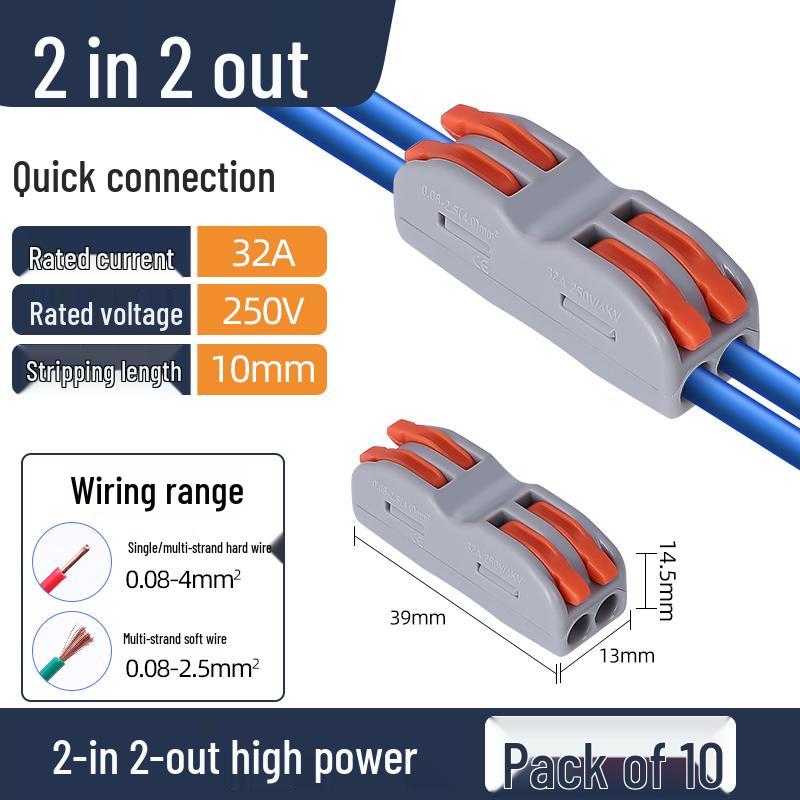 Quick Wire Terminal Snap Connector for Tube Light