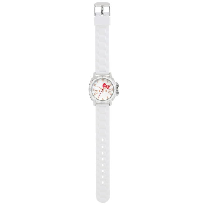 Sun Flame J-Axis Sanrio Rubber Big Face Watch, Hello Kitty, Women's, White, CR3C0008-KTW