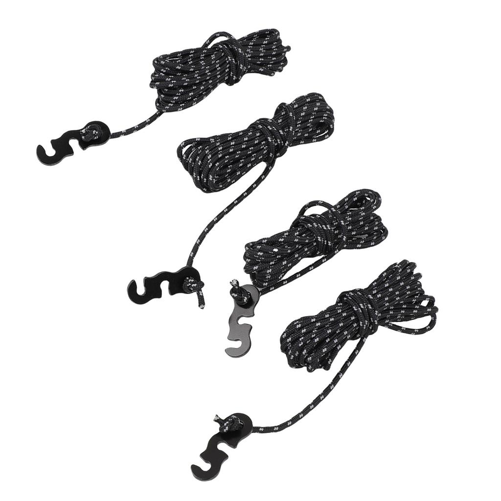 4Pcs Outdoor Camping Rope 9.8ft Nylon Wind Proof Reflective Strip Adjustable Length Tent Cord Tie