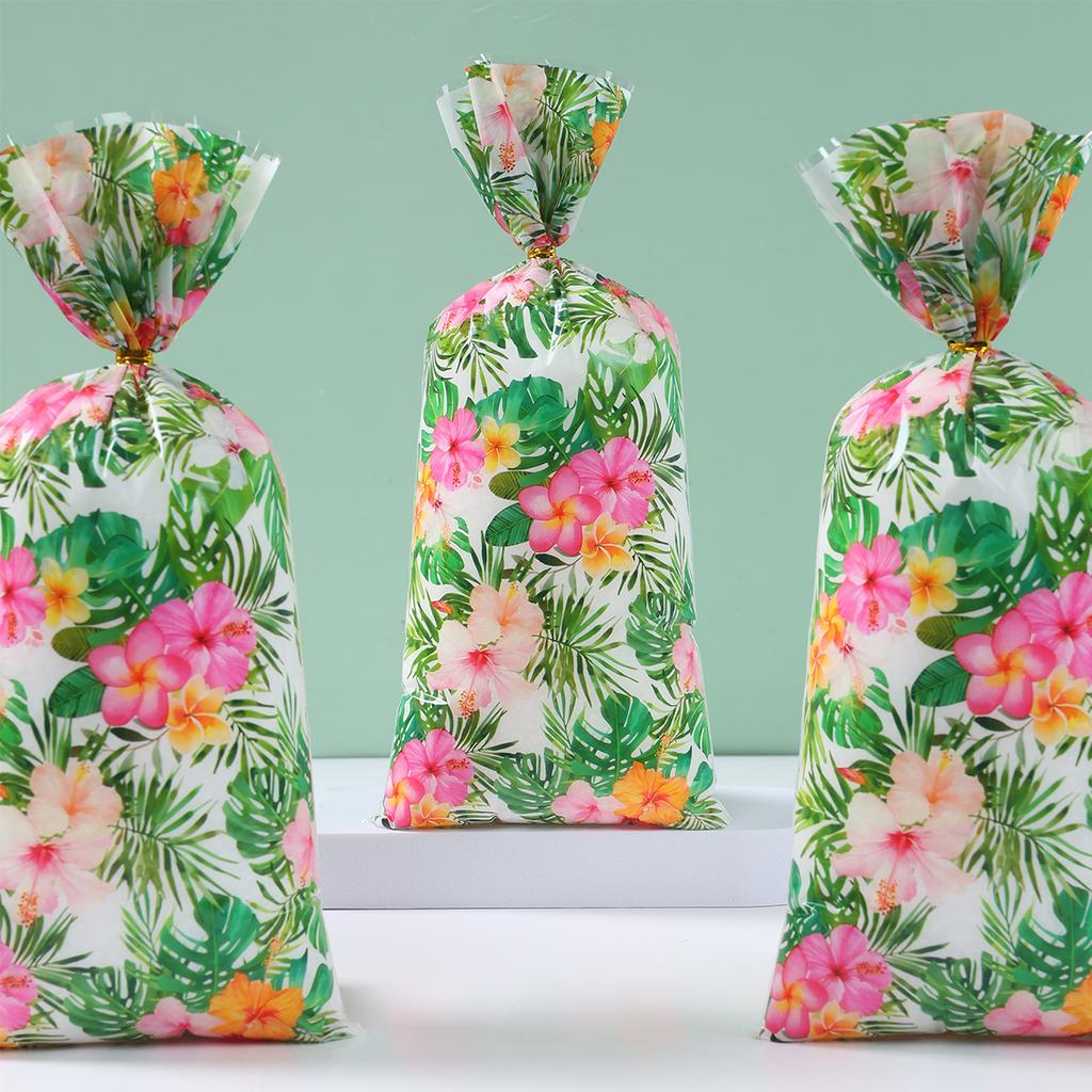 Hawaiian Gift Cookie Candy Bags Birthday Party Decor Kids Summer Hawaii Luau Tropical Wedding Birthday Party Supplies BabyShower