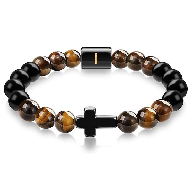 JYL TS Bracelet Men's  Beads Evokes Vintage Style & Strength