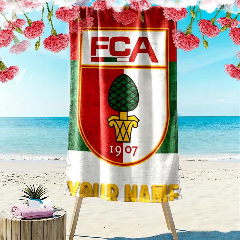 Custom Name Augsburg Print Beach Towel, Large Soft Quick Dry Towel for Beach Camping Swimming