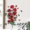 Romantic Red Rose Butterfly Wall Decoration Valentine'S Day Decoration Stickers Pvc Self-Adhesive Waterproof