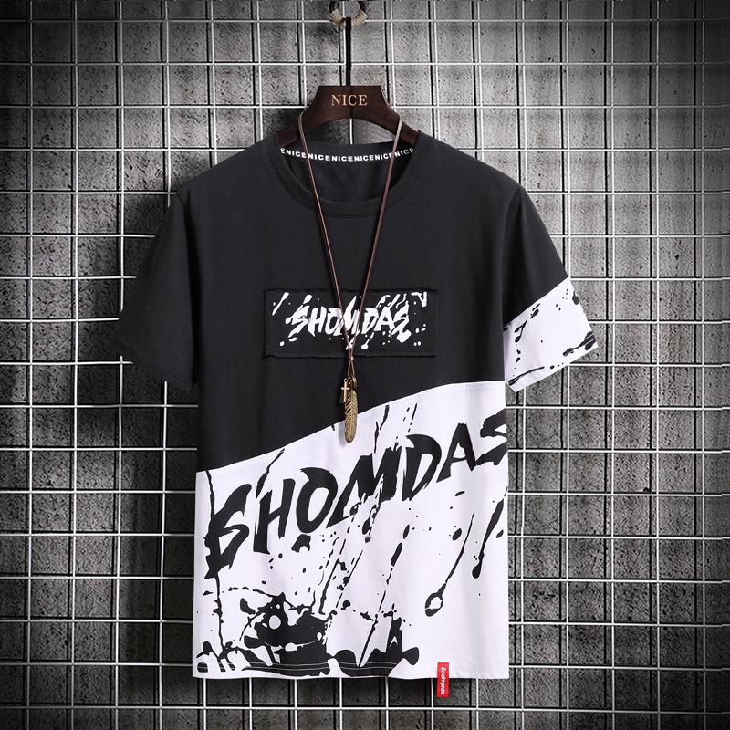 Dm Summer Short -Sleeved T -Shirt Men 'S Loose Half -Sleeved Round Neck Compassionate Five -Point Sleeves 
