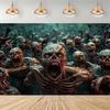 One Zombie Apocalypse Party Backdrop, Featuring Terrifying Scenes of Dead bodies.PMJ