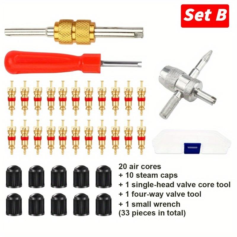1set Car Bicycle Slotted Handle Tire Valve Stem Core Remover Screwdriver Tire Repair Install Tool Auto Motorcycle Accessories