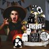 13pcs Pumpkin Cute Ghost Tray Decor Wooden Signs Ornaments Halloween Desk Decoration  Tabletop