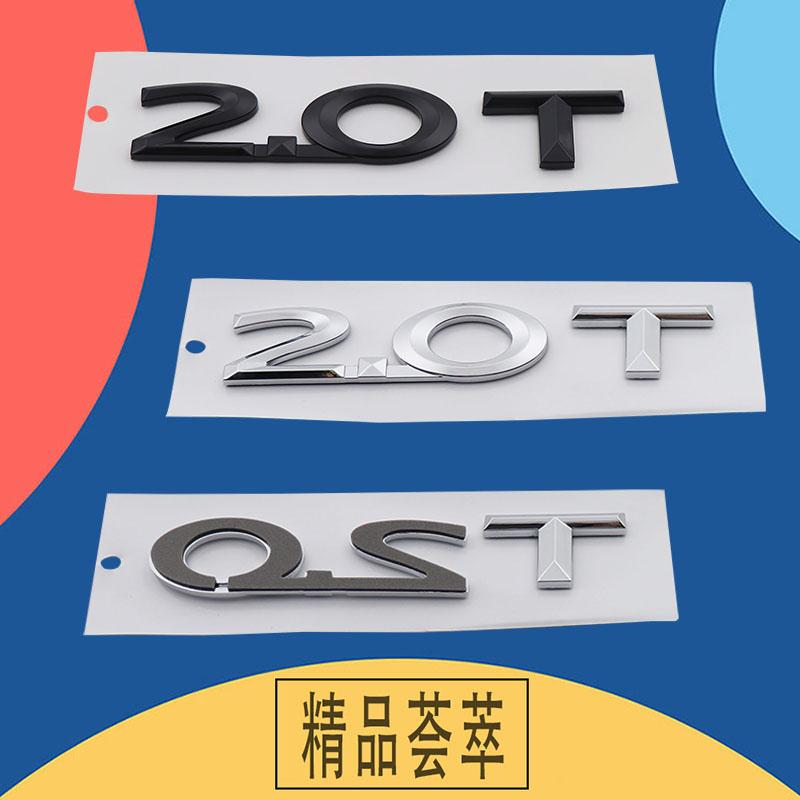 3D Premium 2.0T 2.0 T Buchstaben für Auto Kotflügel Kofferraum Hinten Motorhaube Aufkleber Emblem Plakette Aufkleber