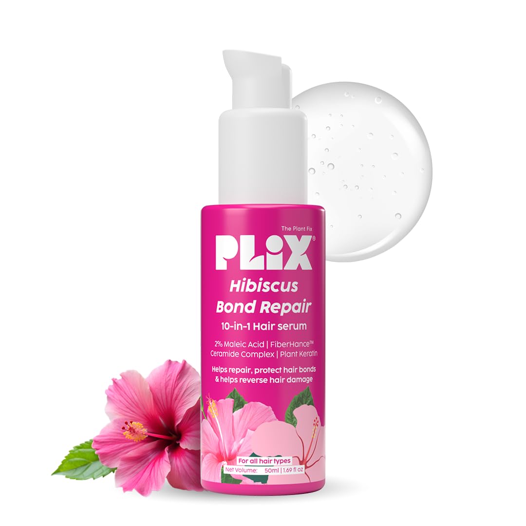 PLIX The Plant Fix Hibiscus Bond Repair 10-in-1 Hair Serum 50ml | Strengthens Keratin & Repairs Damage