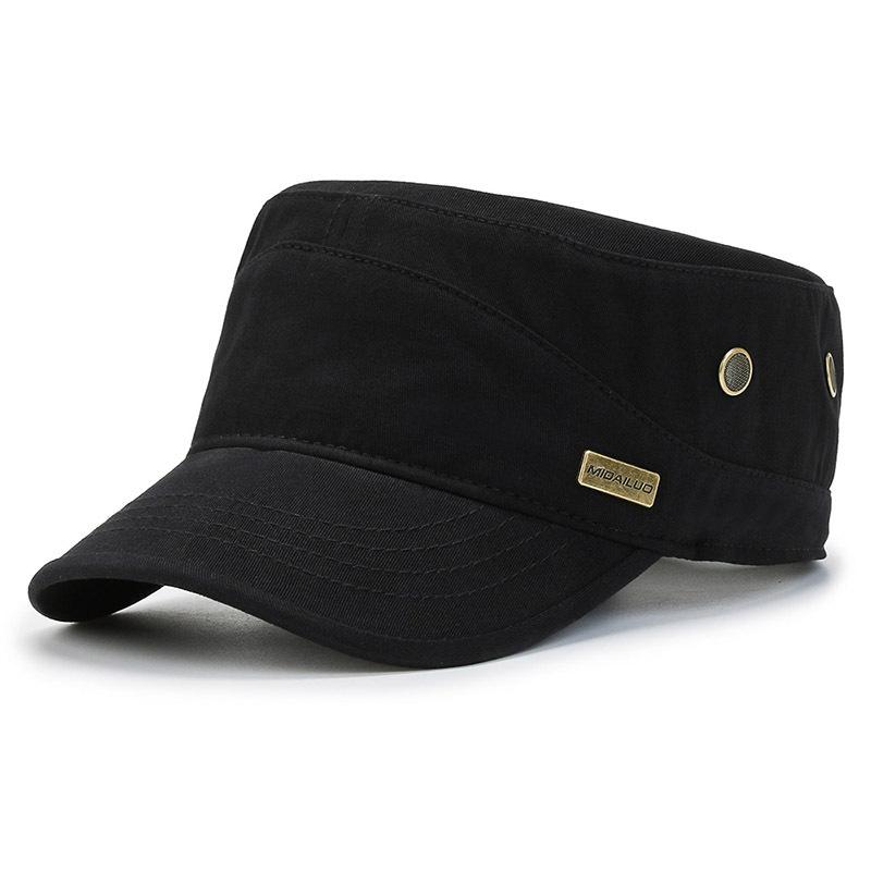 New Flat Top Hat Outdoor Casual Flat Top Hat Versatile Sports Sun Hat Pure Cotton Fashion Four Seasons