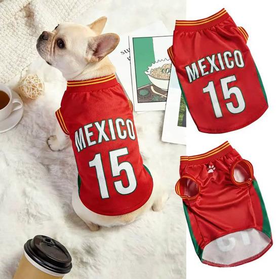 Dog Soccer Jersey Breathable Dog T-Shirt Football Style Dog Apparel Summer Clothes for Small Medium Dogs Cats