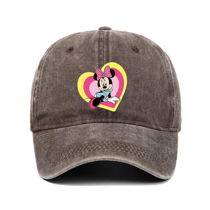 Retro Washed Mickey Mouse Print Baseball Cap Men Women Vintage Kpop Snapback Cap Adjustable Breathable Trucker Hat Sunscreen Hat