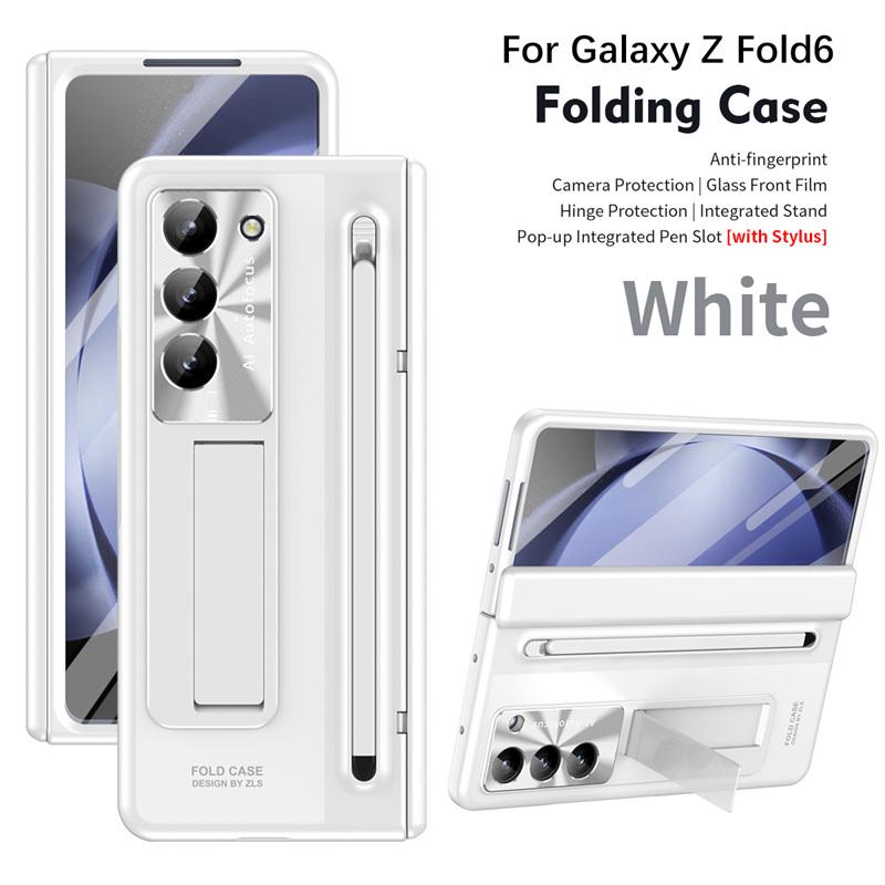 360 laipsnių pilnos apsaugos vyrių dėklas, skirtas Samsung Z Fold 8 Ultra 7 6 5 4 3 /Z TriFold, su lietimui jautriu rašikliu, sulankstomu dangteliu, grūdinto stiklo plėvele, stoveliu
