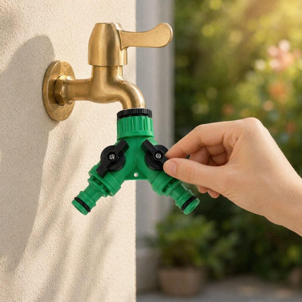 4Pcs PP Water Splitter Green Tee Connector Durable Garden Accessories  Garden Watering