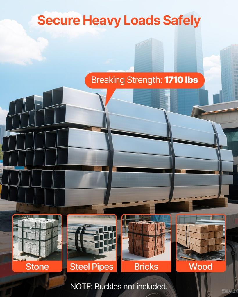 Steel Strapping Coil, 19 Mm X 0.55 Mm X 91 M, Metal Strapping Banding Roll Withstands Harsh Environment, 775.6 Kg Break Strength, Heavy Duty Banding