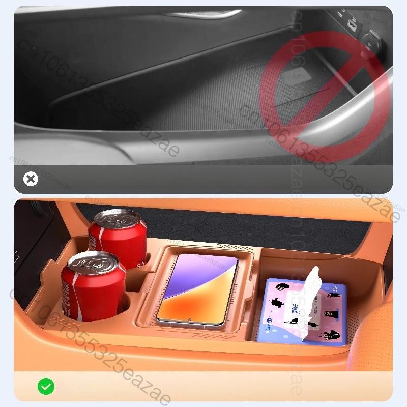 Car Storage Box For GAC AION V Auto Central Control Armrest Box Under Layer Organize Silicone Storage Supplies Accessories