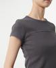 MUSINSA STANDARD WOMAN Women'S Ribbed Pigment Slim T-Shirt [Dark Grey]