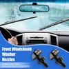 Car Front Windshield Washer Nozzles, Double-Hole Auto Wiper Water Sprayers with Hose and Connectors, Adjustable Nozzle Washer Kit for Most Vehicles