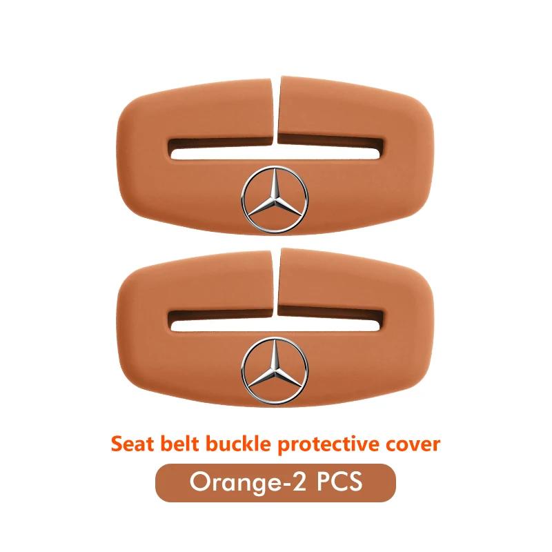 2pcs Car Safety Belt Protection Clip Seat Belt Lock Accessories For Mercedes Benz C180 C300 W124 W176 C200 C260 GLC CLE CLA AMG