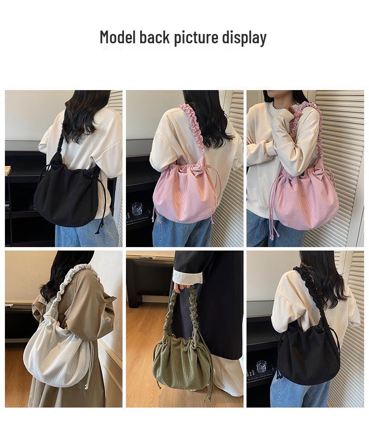 Kord Umhängetasche für Damen im koreanischen Stil: Handtasche mit großem Fassungsvermögen, lässig, für Reisen und Einkaufen