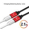 Aluminum Alloy 2-in-1 Cable Headphone Jack Splitter Adapter Fast Charging Port Dual Converter