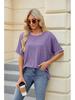2024 Women's Spring/Summer Loose Solid Color Round Neck Short Sleeve T-Shirt