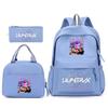 Anime Cartoon Peripheral Three-Piece Set, School Bag, Primary And Secondary School Student Backpack, College Meal Bag, Casual Pencil Bag