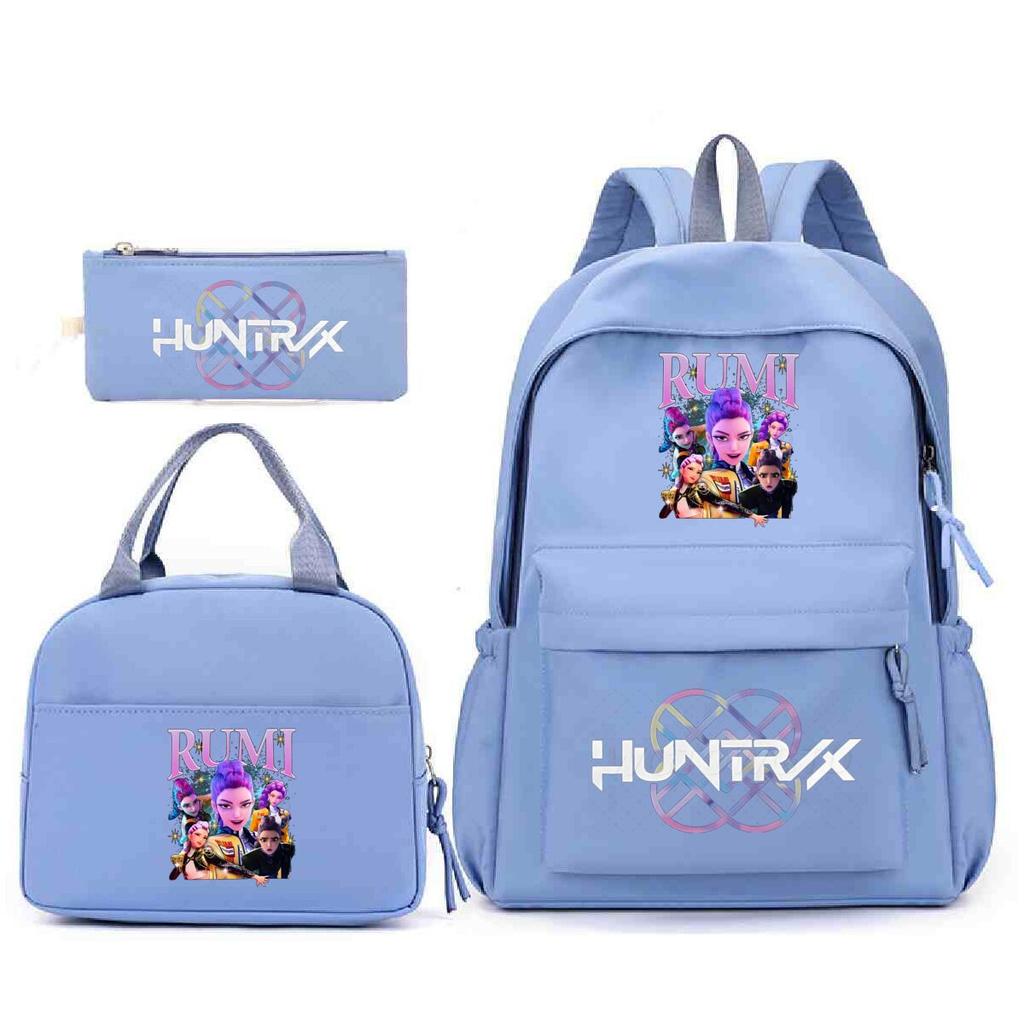 Anime Cartoon Peripheral Three-Piece Set, School Bag, Primary And Secondary School Student Backpack, College Meal Bag, Casual Pencil Bag