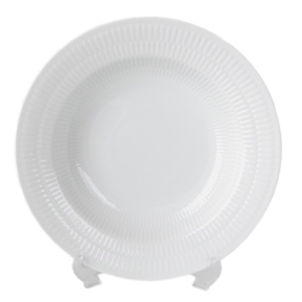 ROYAL COPENHAGEN White Fluted Plate, Deep Plate, Pasta Plate, Soup Plate, 21cm, 2408604, 1017400 [Parallel Import]