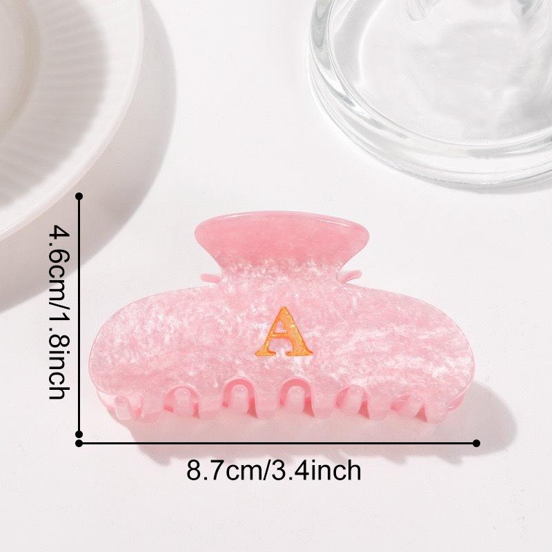 Creative Design 8.6Cm Cream-Coloured Letter Hair Clip Simple Acrylic Shark Clip Hair Accessories For Temperament Girls