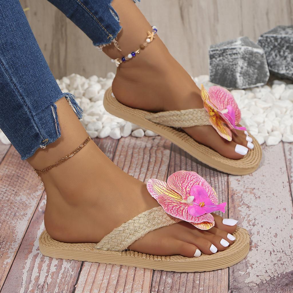 New Summer Phalaenopsis Orchid Slippers Women's Soft Sole Sandals Student Rubbing Indoor Indoor Shoes