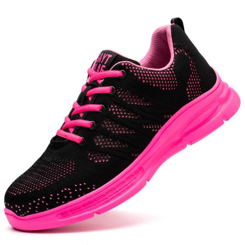 Women's Lightweight Steel Toe Safety Shoes with Kevlar Sole, Anti-Smash, Anti-Puncture, Wear-Resistant, Fashionable Small Sizes.