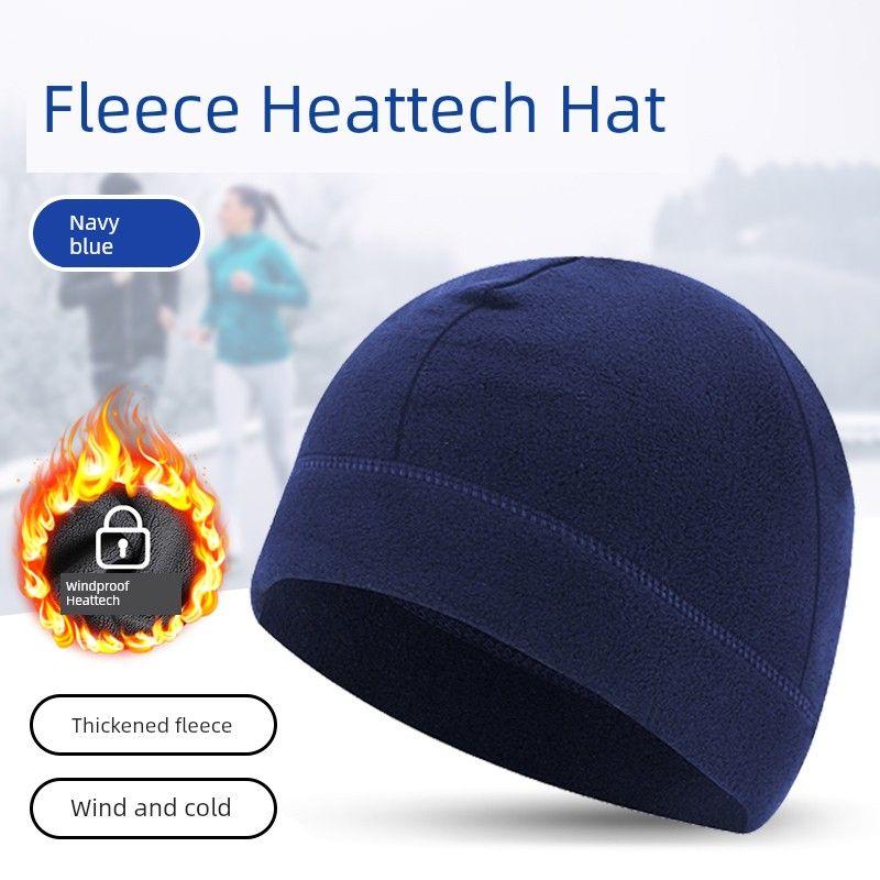 Outdoor Running Small Hat Cold-Proof Fall and Winter Polar Fleece Thickened Skiing Cycling Earmuffs Hat Thermal and Windproof Fleece Hat Men