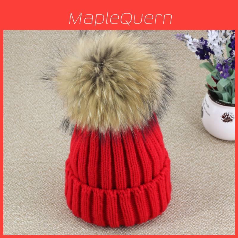 Adult Acrylic Knit Hat With Plush Ball Winter Warmth For Autumn And Winter
