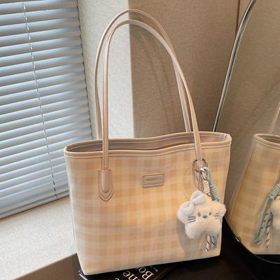 Summer Chessboard Gotot Bag Women's New Large Capacity Casual Stylish Commuter Shoulder Underarm Bag