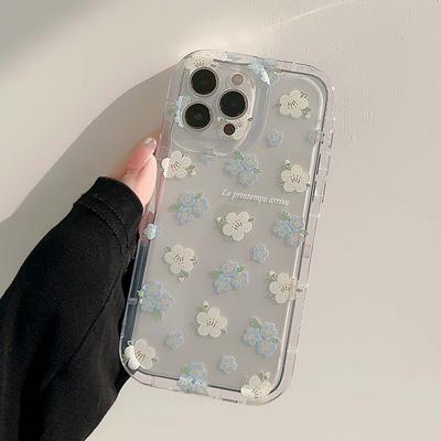 Θήκη Soft Silicone Clear Phone For Iphone 13 12 Promax 14 Plus 11 Pro Max Cute Flower 2023 Αντικραδασμική πίσω κάλυψη Capa Shell