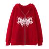 Gothic Style Pattern Zipper Hoodie Y2K European American Spring Autumn Men's Loose Sweatshirt