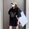 Women's Plus Size Retro Oversized Short Sleeve Mid-Length T-shirt