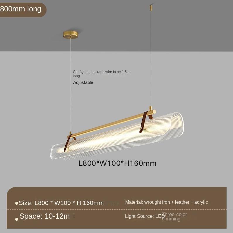 Designer Restaurant Pendant Lamp Modern Minimalist Tea Room Dining Table Minimalist Office Leather Strip Pendant Lamp