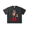 260 GSM Double Yarn 32 Count 100% Cotton One Piece V79 Luffy Film Red Print Unisex Heavy Cotton T Shirt