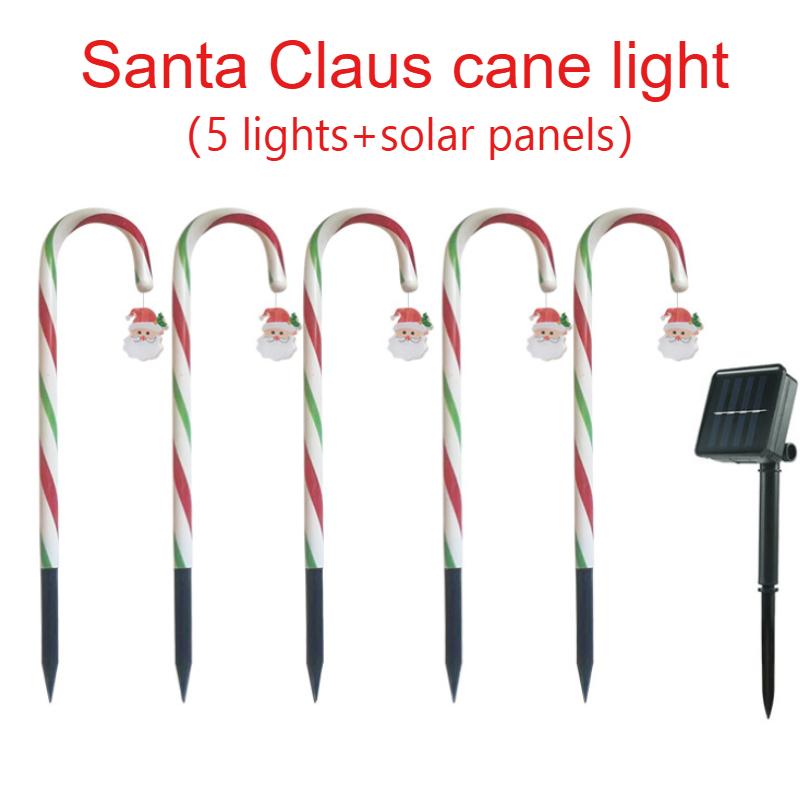 Outdoor Christmas Pathway Lights Candy Cane with Stakes for Yard Lawn Garden Decorations Holiday New Year Festival Decor