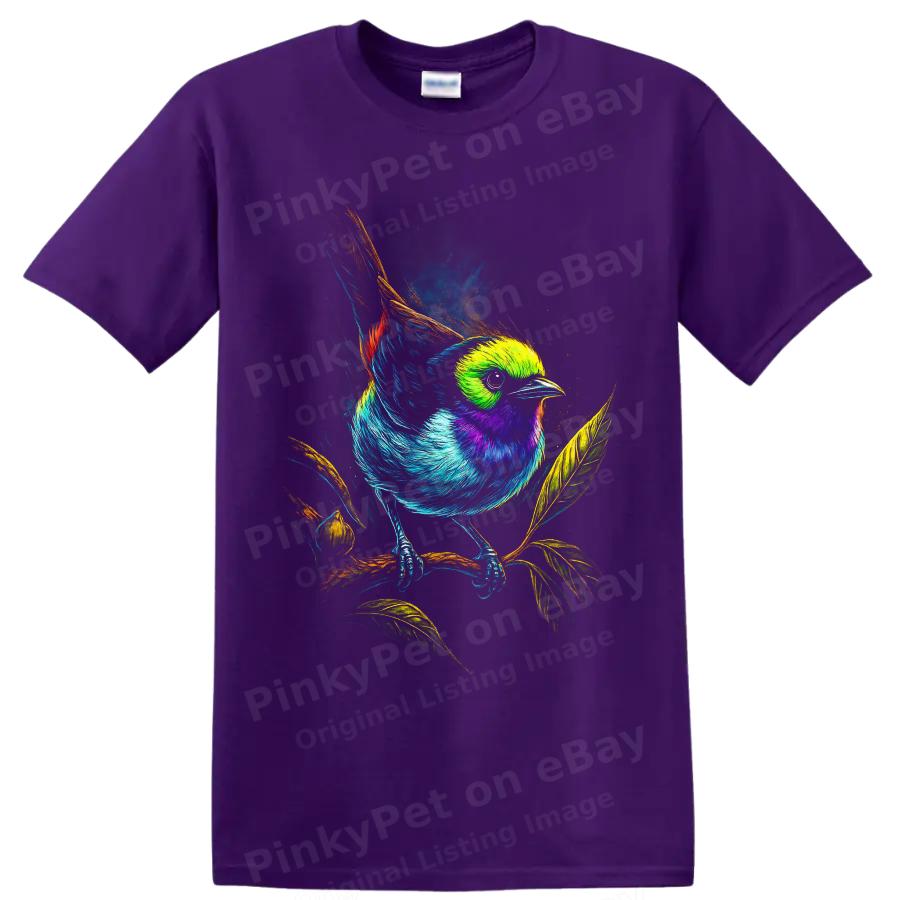 Painted Bunting T Shirt Vibrant Tropical Bird Art Nature Lover Graphic Tee Gift