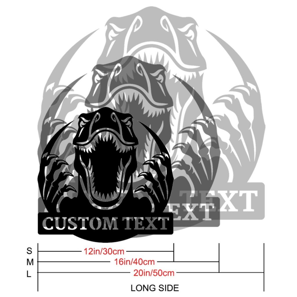 Personalized T-Rex Dinosaur Metal Sign Rustic Wall Art Home Office Man Cave Decor Durable Unique Gift