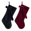 Stockings for Gifts 19 Inch Velvet Christmas Stocking with Bow, Soft Large Fireplace Hanging Tree Ornaments Sock Plush Cuff Mantel, Holiday