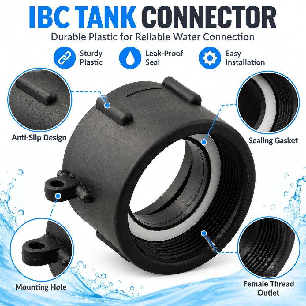 Coarse Thread Inlet IBC Tank Connector Female Thread Water Tank Fitting Water Transfer