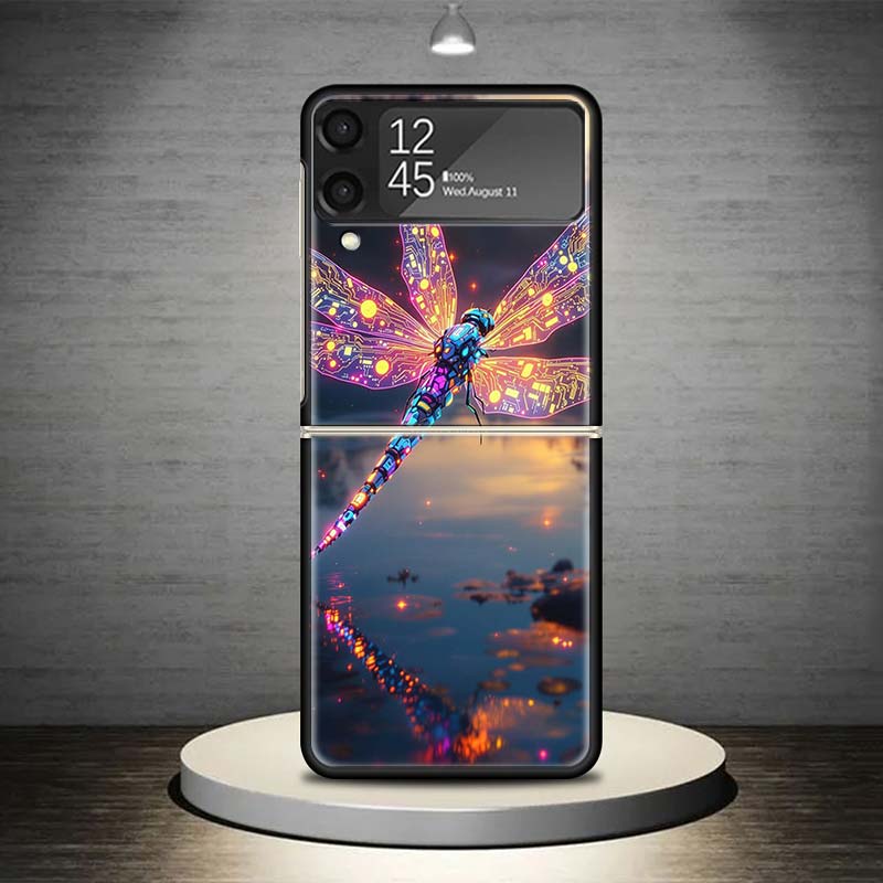 Beautiful Dragonfly Enthusiasts Phone Case For Samsung Galaxy Z Flip 7 6 5 4 3 5G Shockproof Cover Z Flip7 Flip6 ZFlip5 Flip3 Fl
