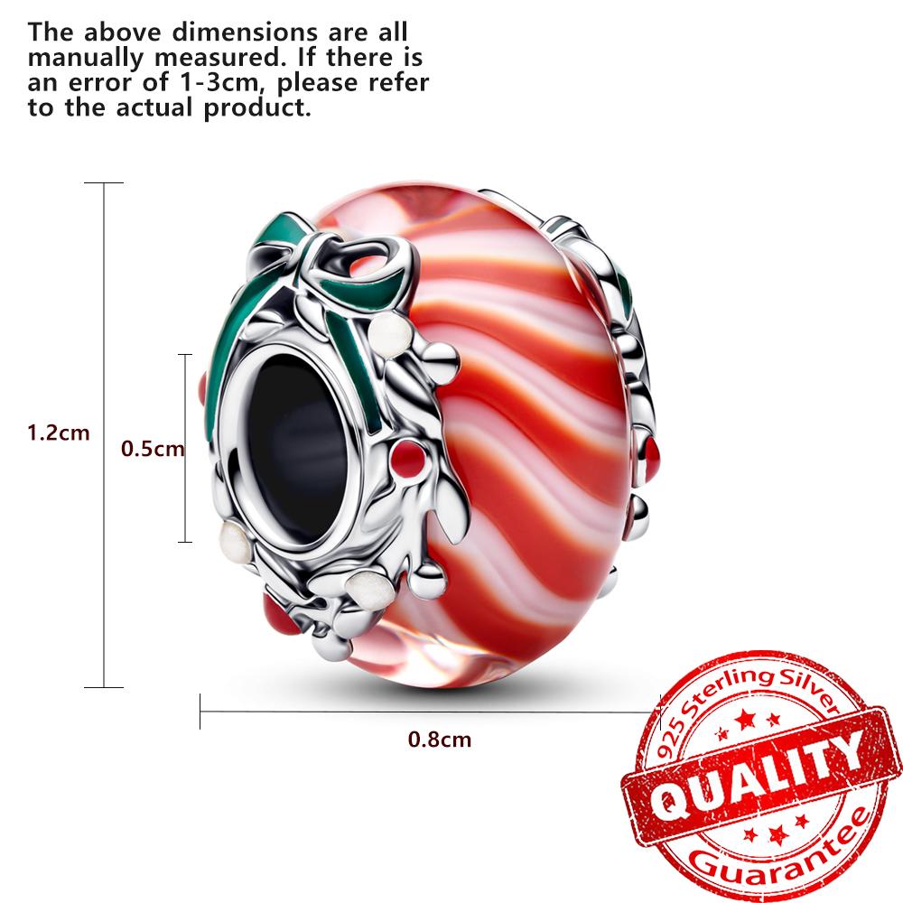 Colorful Copper Candy Murano Glass Beads Christmas Magic Murano Glass Charm Fits Bracelet & Necklace For Best Gift