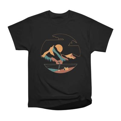 Men Casual Shirts Short Sleeves INTO THE WILD AGAIN Black Tees Oversized T-shirts